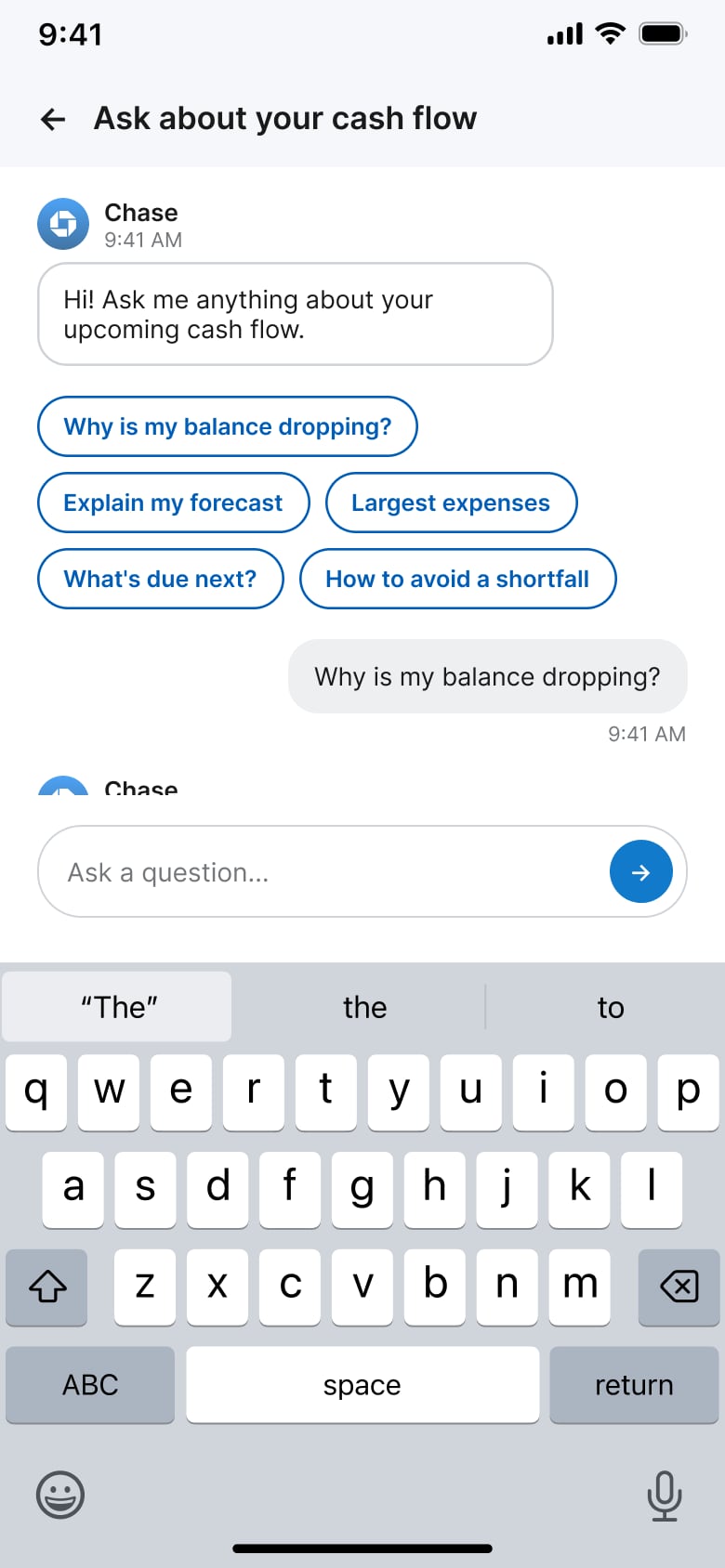 Ask conversational surface