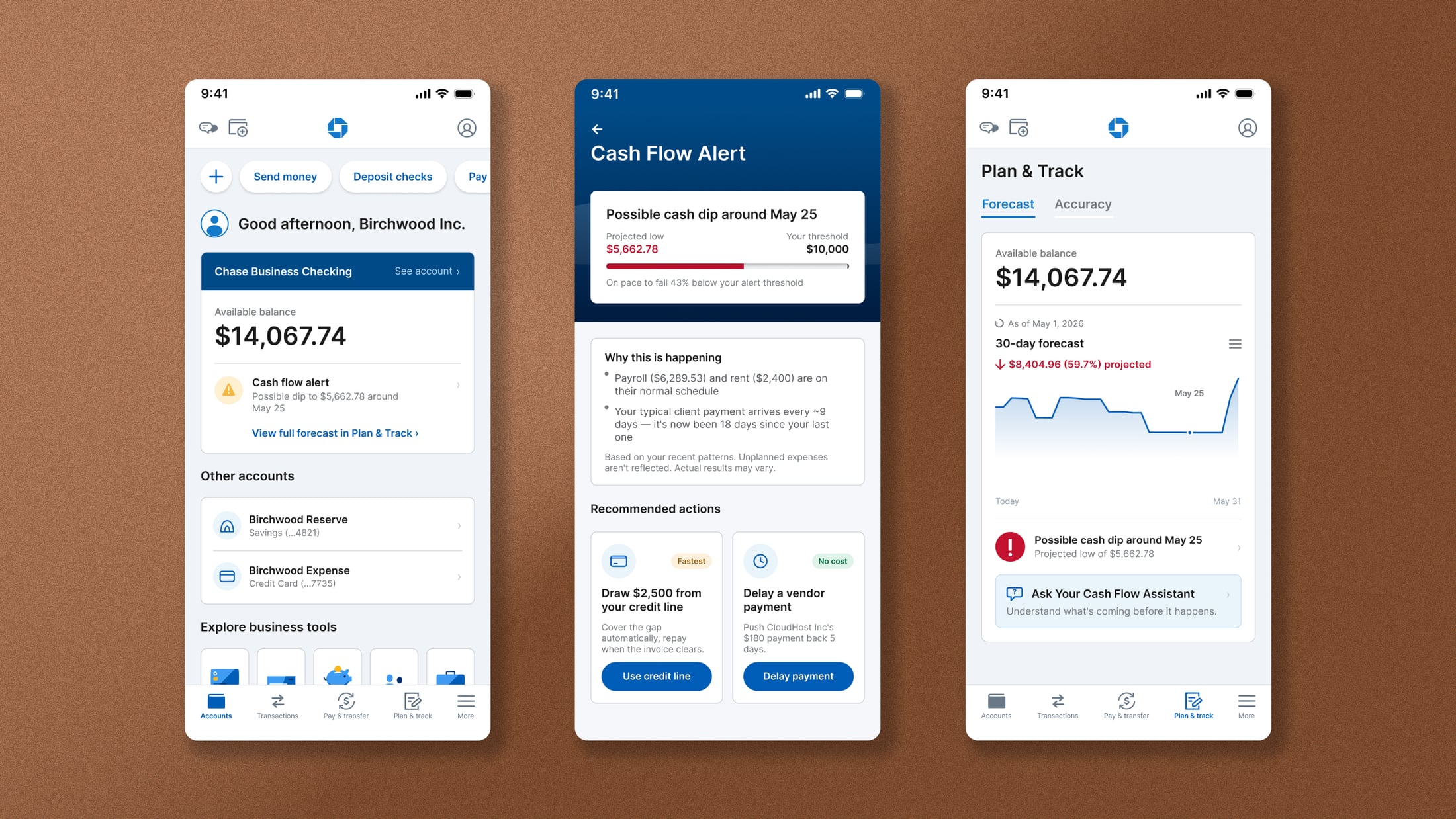 Chase Cash Flow Forecaster hero visual